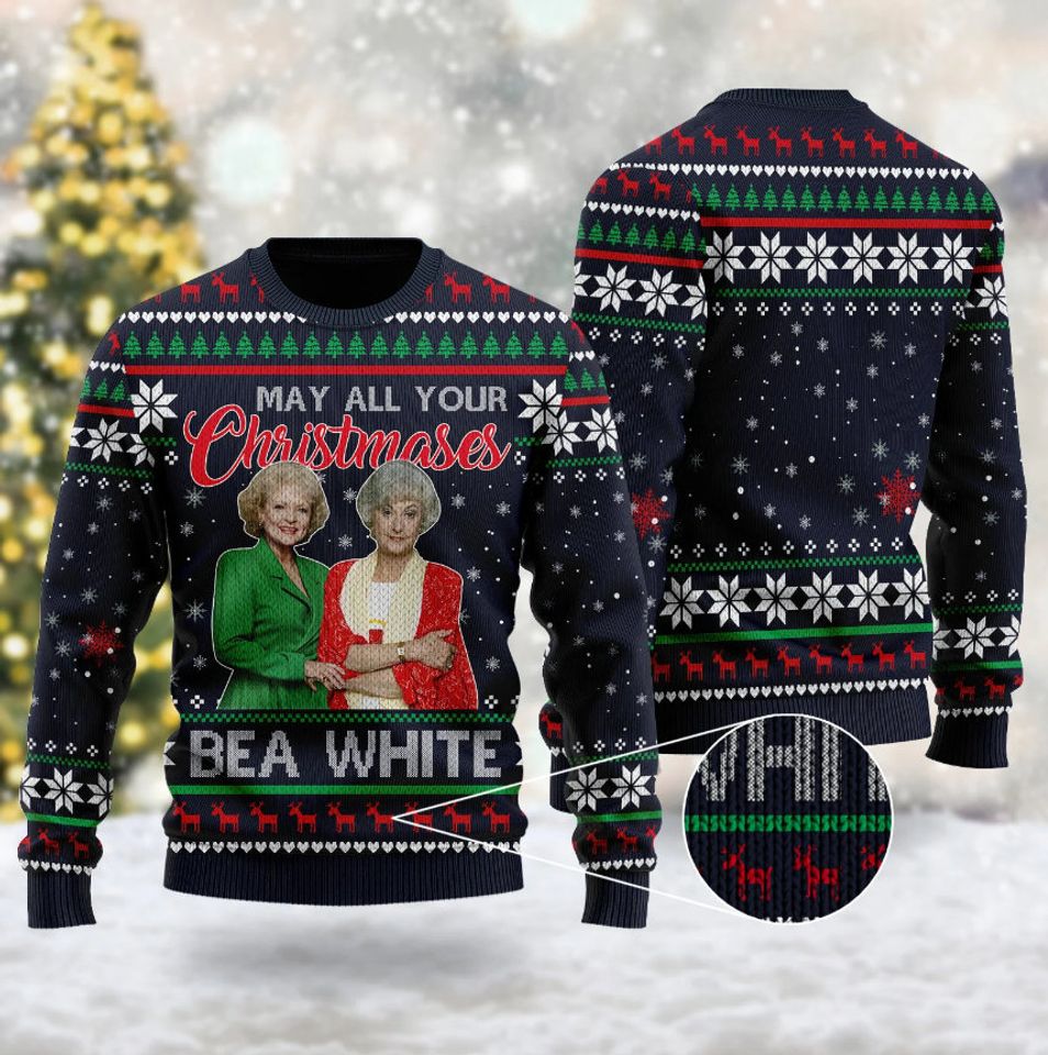 May All Your Christmases Bea 3D All Over Printed Ugly Sweater