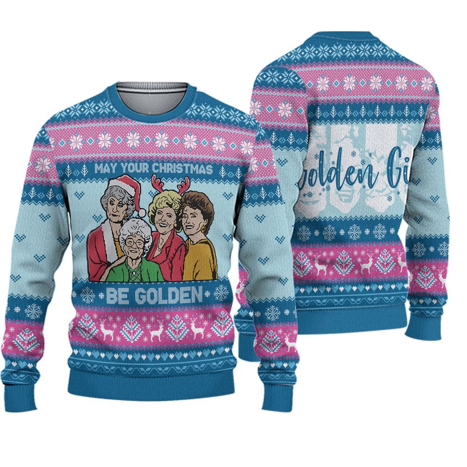 May Your Christmas Be Golden 3D Shirt, Movie TV Series Ugly Christmas Sweater