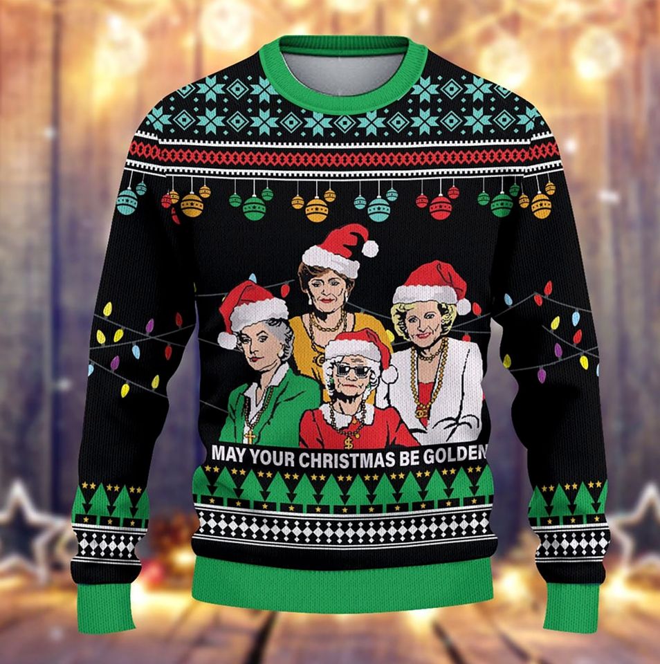 May Your Christmas Be Golden Ugly Christmas 3D Sweater