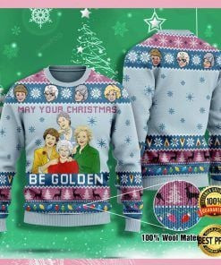 May Your Christmas Be Golden Ugly Christmas Sweater Adult 3D Funny Matching for family