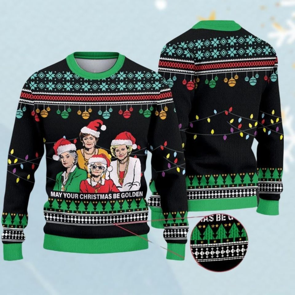 May Your Christmas Be Golden Ugly Sweater, Movie TV Series Sweater, Xmas Ugly Sweater