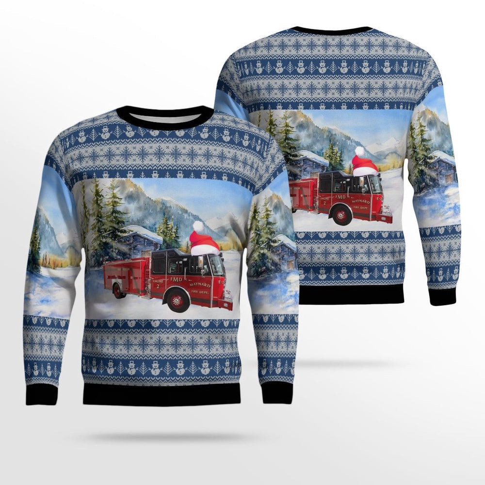 Maynard MA Fire Department Christmas AOP Sweater Christmas Unisex Sweaters Gift For Christmas
