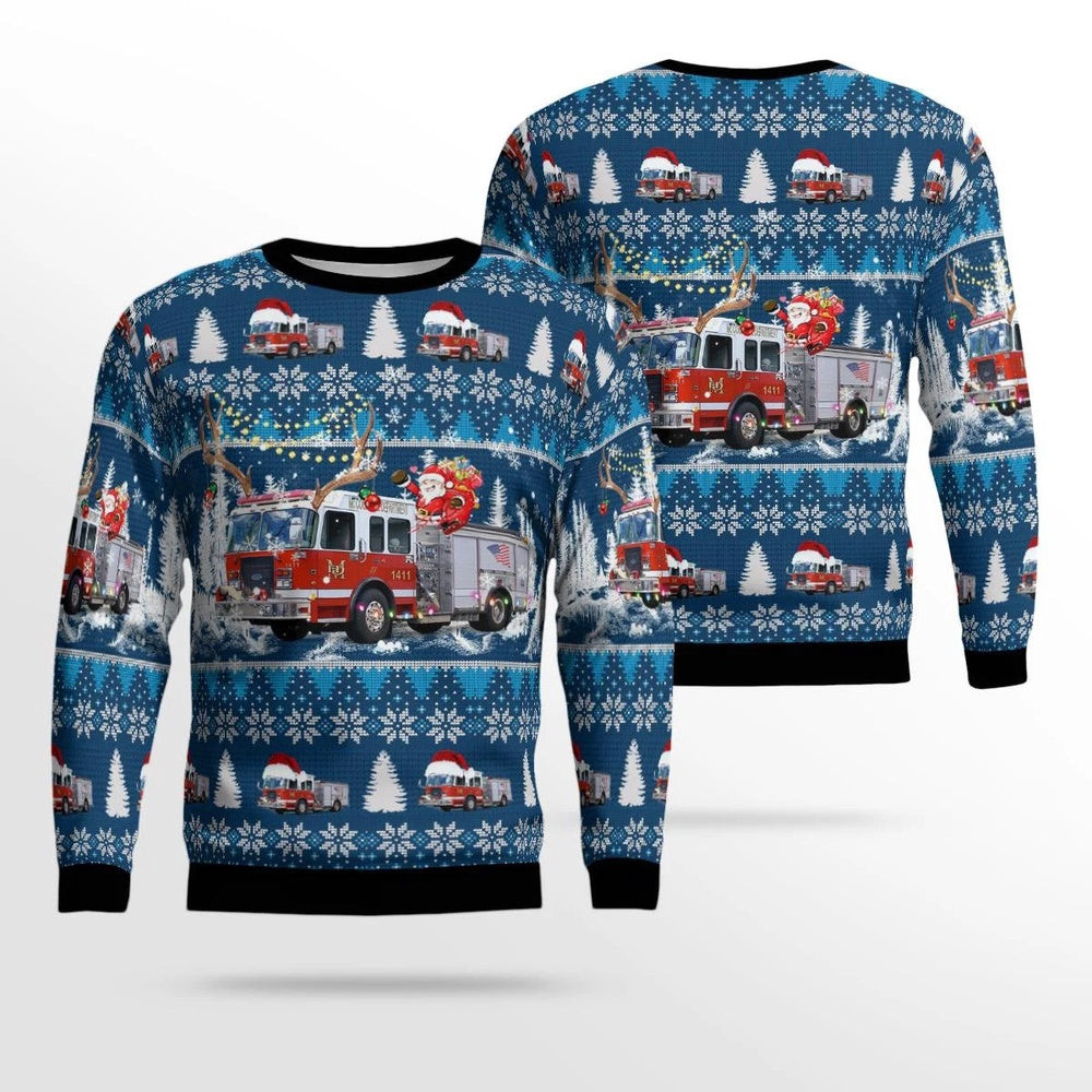 Mccook Illinois McCook Fire Department AOP Ugly Sweater Christmas Unisex Sweaters Gift For Christmas