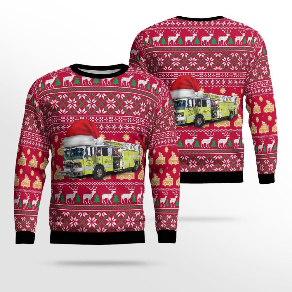 McDonald Pennsylvania McDonald Volunteer Fire Department Truck Christmas Ugly Sweater Christmas Unisex Sweaters Gift For Christmas