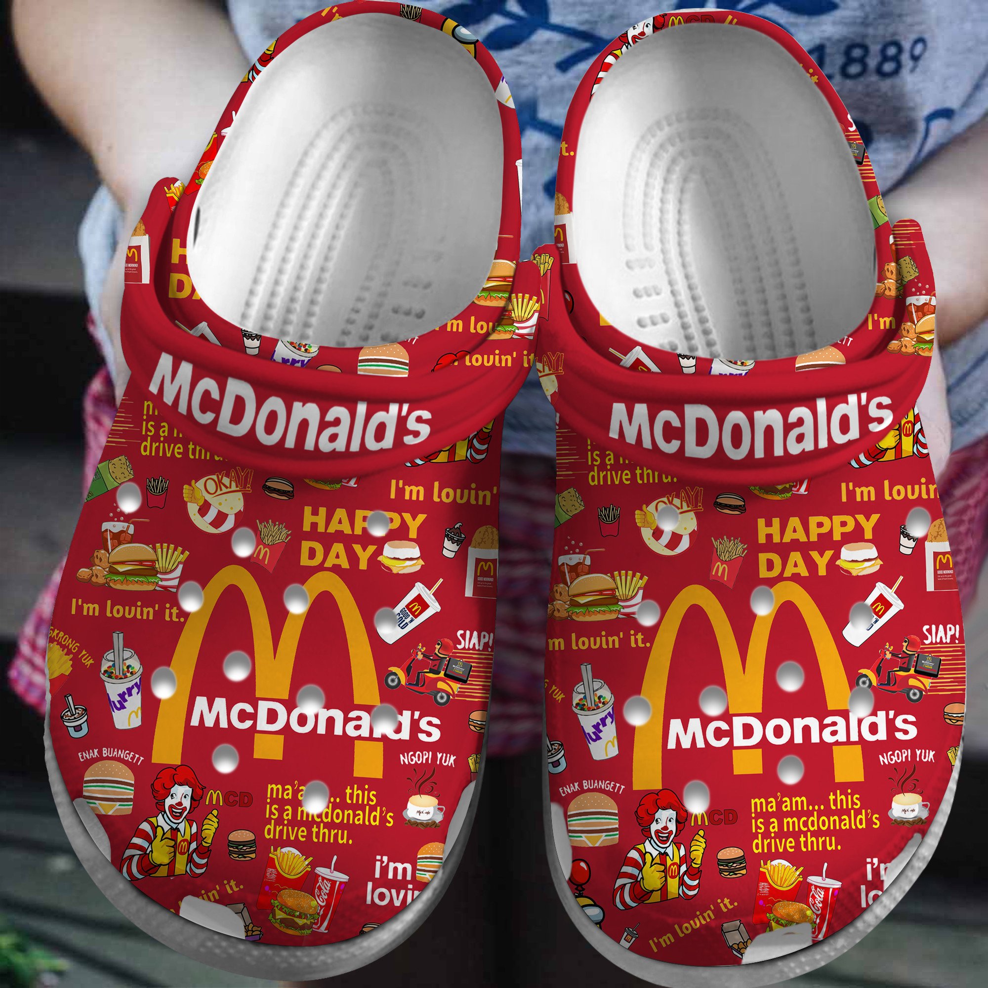 McDonald's Food Crocs Crocband Clogs Shoes Comfortable For Men Women and Kids