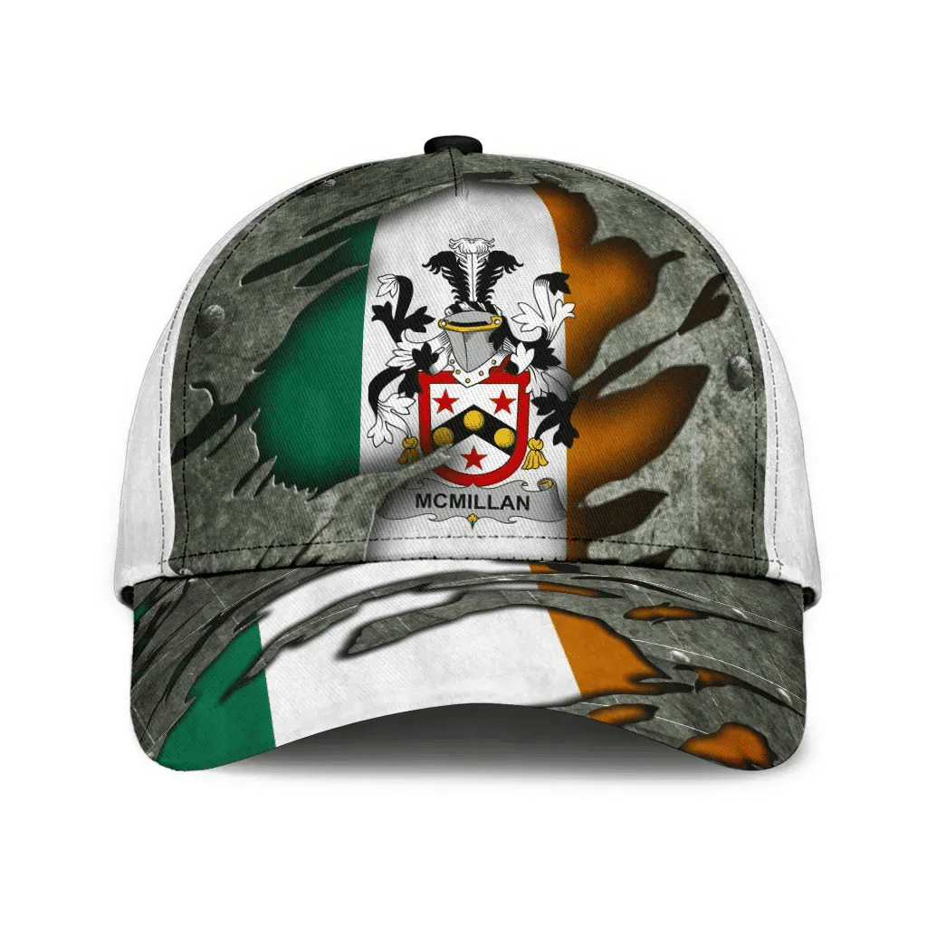 Mcmillan Coat Of Arms - Irish Family Crest Hat Classic Cap 3D Trucker Hats Custom Hats Gifts For Men & Women