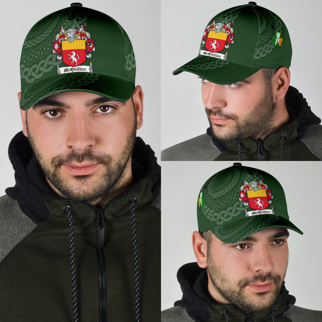 Mcquillan Coat Of Arms - Irish Family Crest St Patrick's Day Hat Classic Cap Trucker Hats Custom Hats Gifts For Men & Women