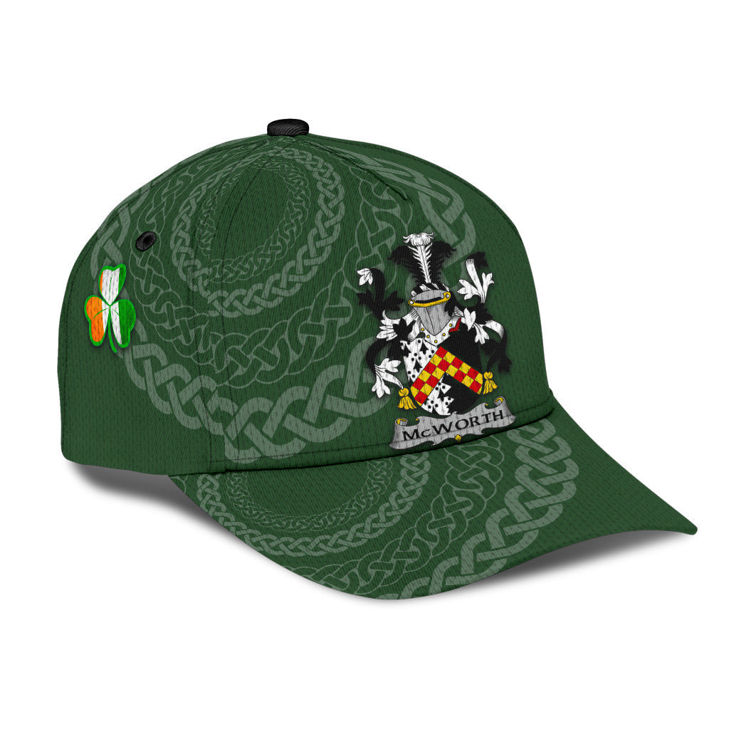 Mcworth Coat Of Arms - Irish Family Crest St Patrick's Day Hat Classic Cap Trucker Hats Custom Hats Gifts For Men & Women
