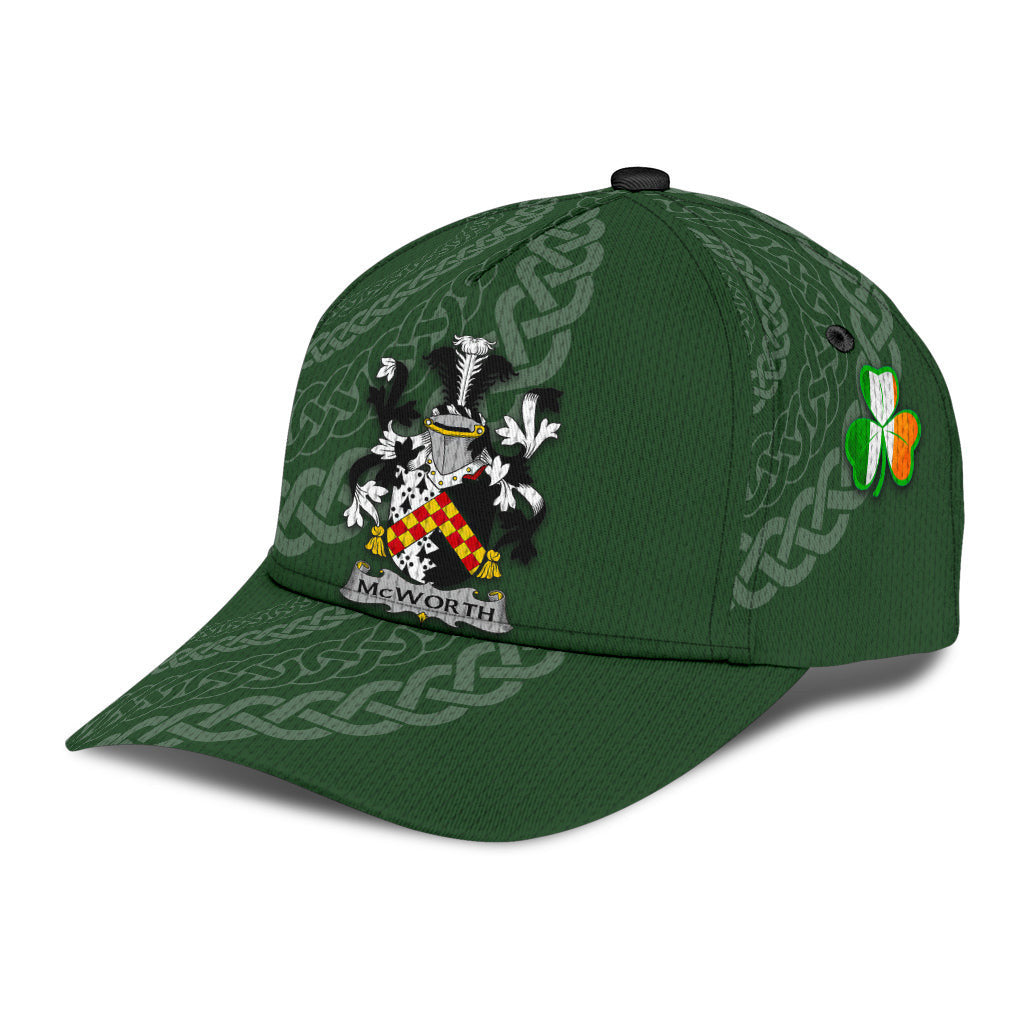 Mcworth Coat Of Arms - Irish Family Crest St Patrick's Day Hat Classic Cap Trucker Hats Custom Hats Gifts For Men & Women
