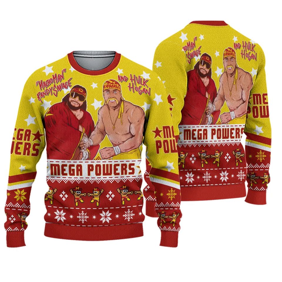 Mega Powers Macho Man And Hulk Hogan Ugly Christmas Sweater