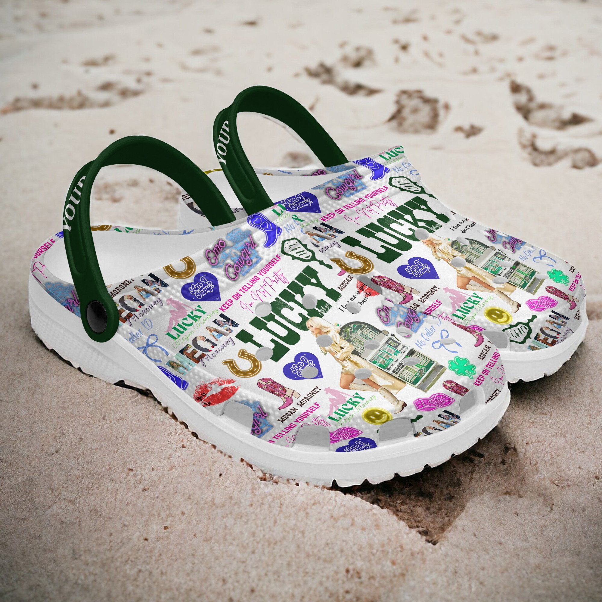 Megan Morrone Lucky Music Crocs Crocband Clogs Shoes Comfortable For Men Women and Kids - Image 3