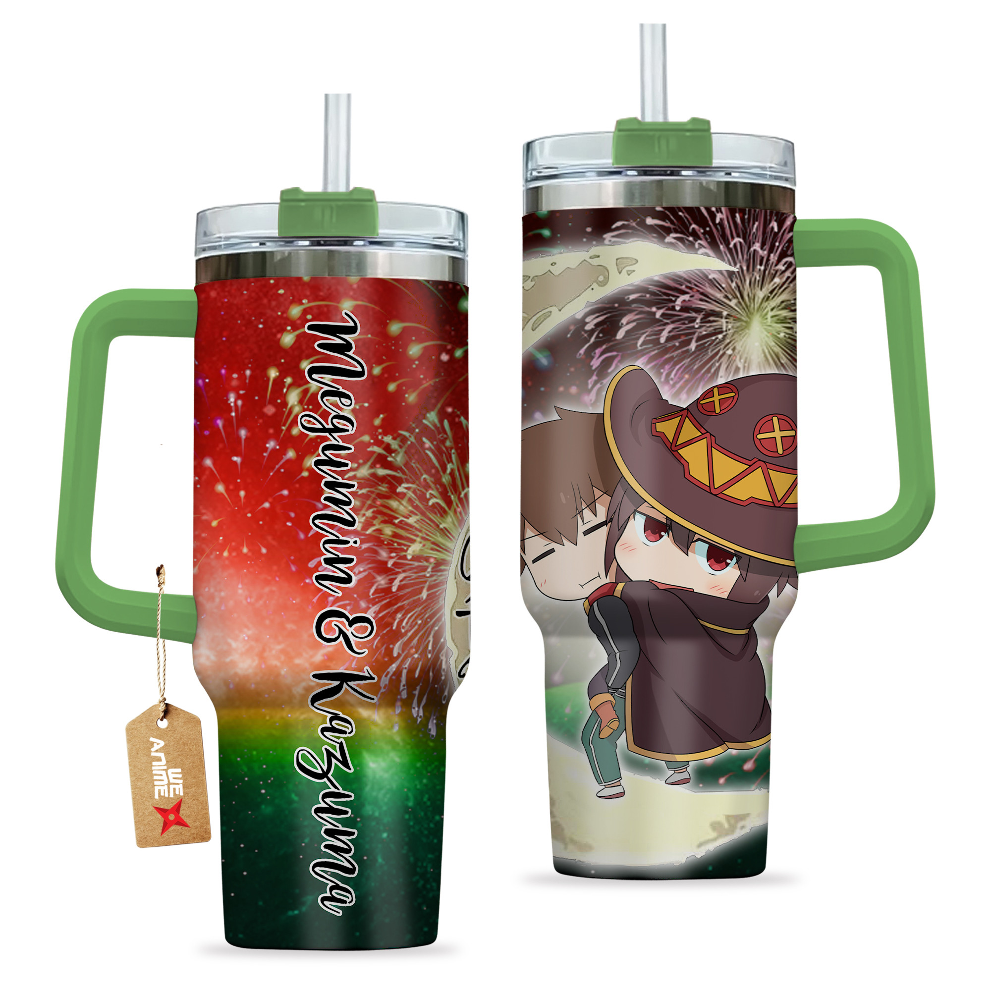 Megumin & Kazuma Konosuba Anime Valentine Custom Stanley Cup 40 oz 30 oz Tumbler With HandleTVC2301166 - Image 2