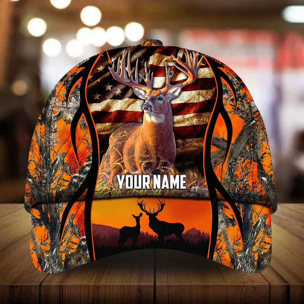 Melandrach Presna Deer Hunting Hats 3D Multicolored Camo Personalized Trucker Hats Custom Hats Gifts For Men & Women