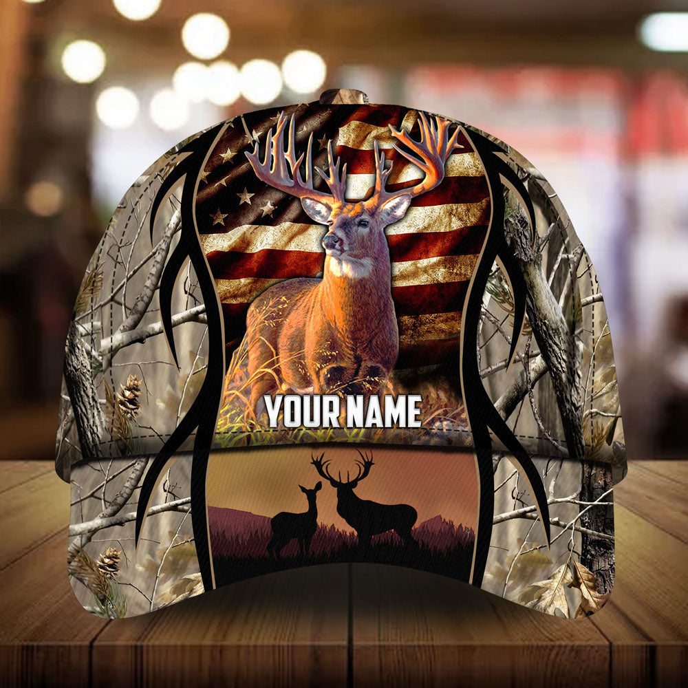 Melandrach Presna Deer Hunting Hats 3D Multicolored Camo Personalized Trucker Hats Custom Hats Gifts For Men & Women