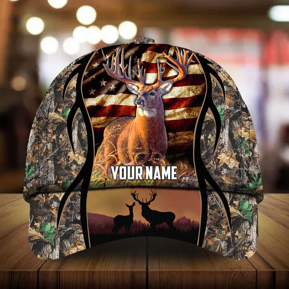 Melandrach Presna Deer Hunting Hats 3D Multicolored Camo Personalized Trucker Hats Custom Hats Gifts For Men & Women