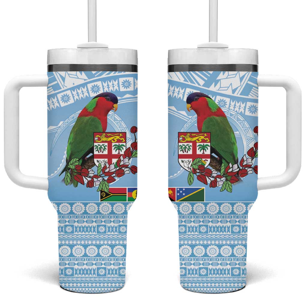 Melanesian Fiji Kula Bird with Tagimoucia Masi Tapa Custom Stanley Cup 40 oz 30 oz Tumbler With HandleTVC2301367
