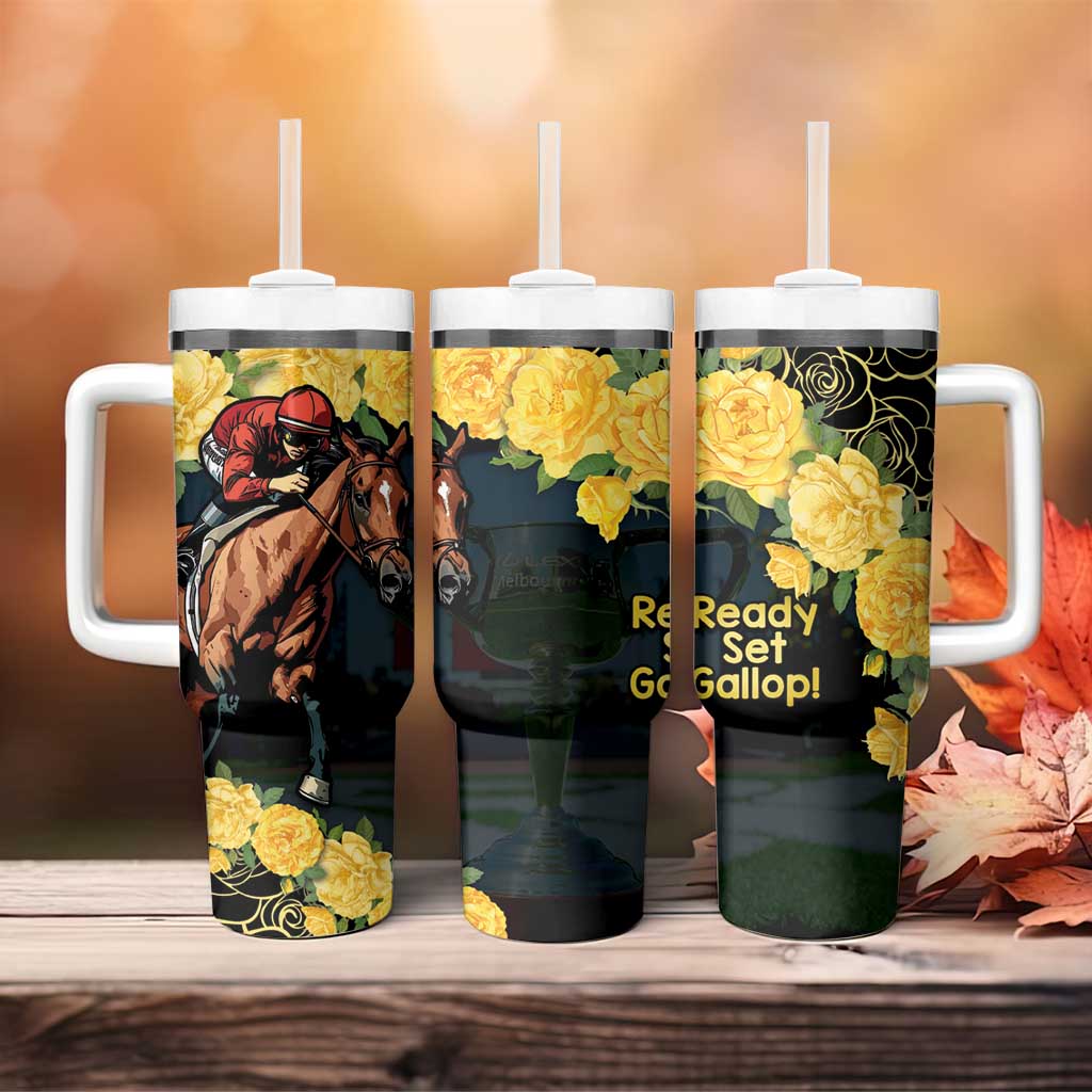Melbourne Horse Racing Yellow Roses â€“ Ready Set Gallop! Custom Stanley Cup 40 oz 30 oz Tumbler With HandleTVC2301326