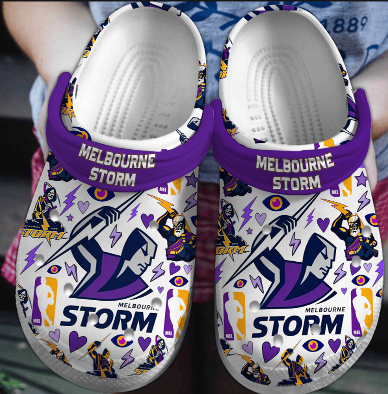 Melbourne Storm Australia NRL Sport Crocs Crocband Clogs Shoes Comfortable For Men Women and Kids
