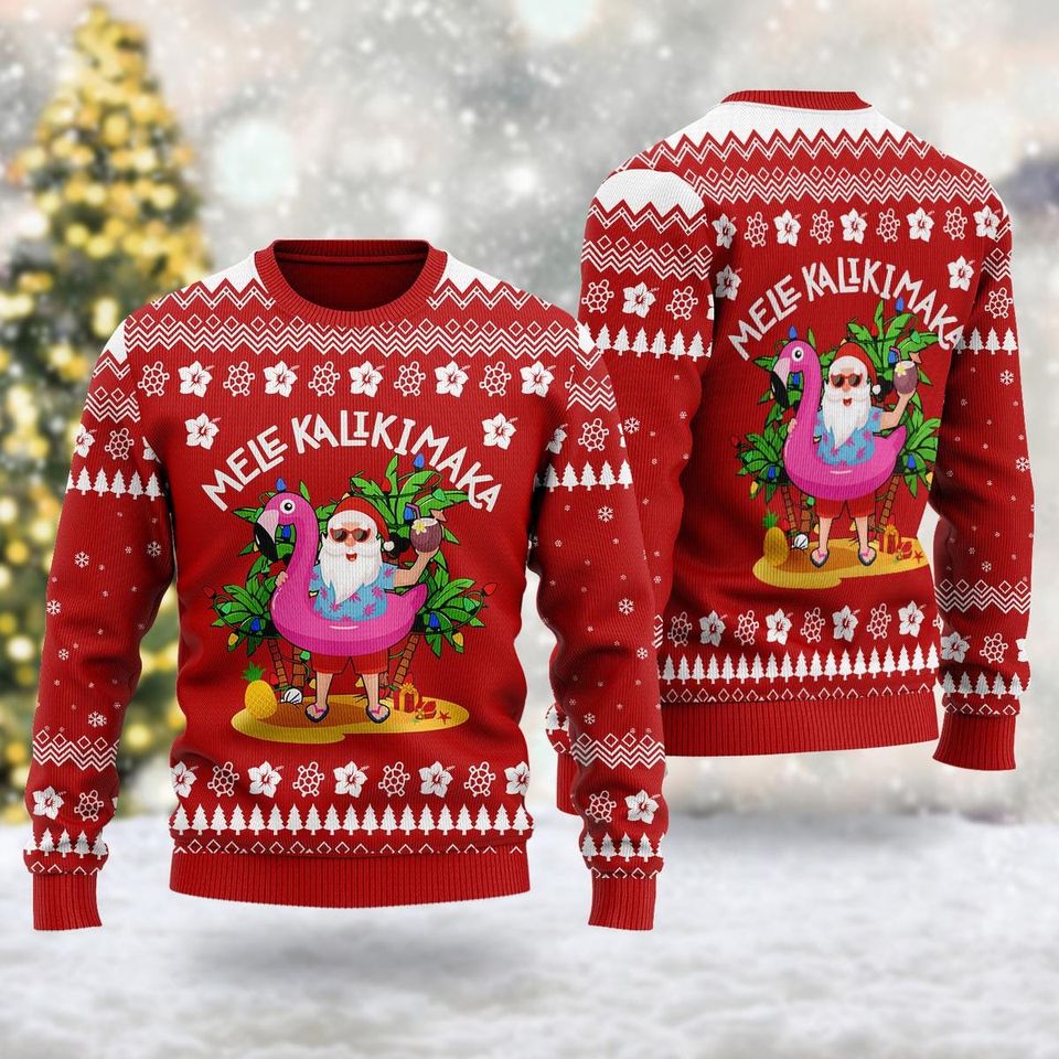 Mele Kalikimaka 3D Ugly Christmas Sweater
