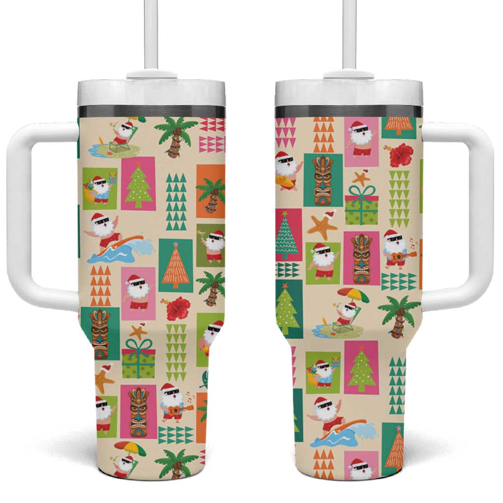 Mele Kalikimaka Hawaii Christmas Funny Santan Hippie Custom Stanley Cup 40 oz 30 oz Tumbler With HandleTVC2301361