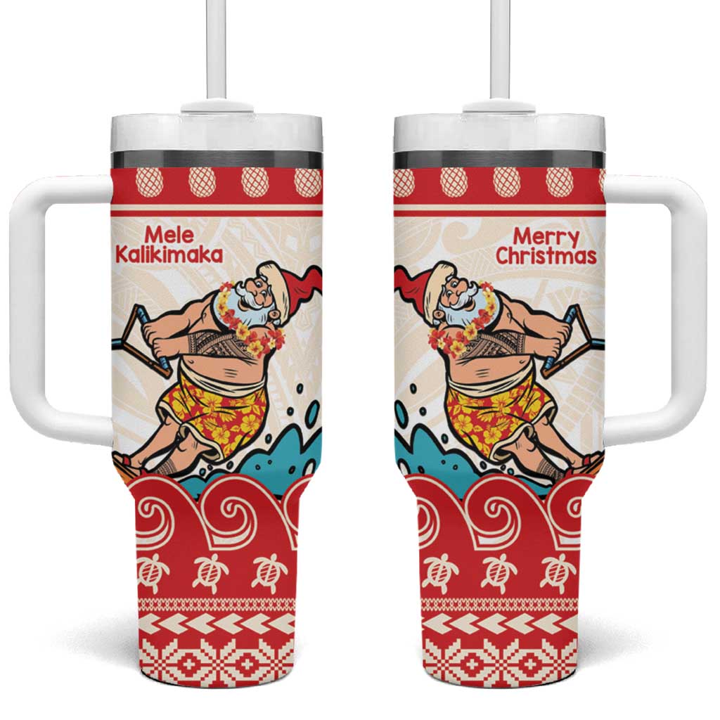 Mele Kalikimaka Hawaii Waterskiing Santa Tropical Custom Stanley Cup 40 oz 30 oz Tumbler With HandleTVC2301374