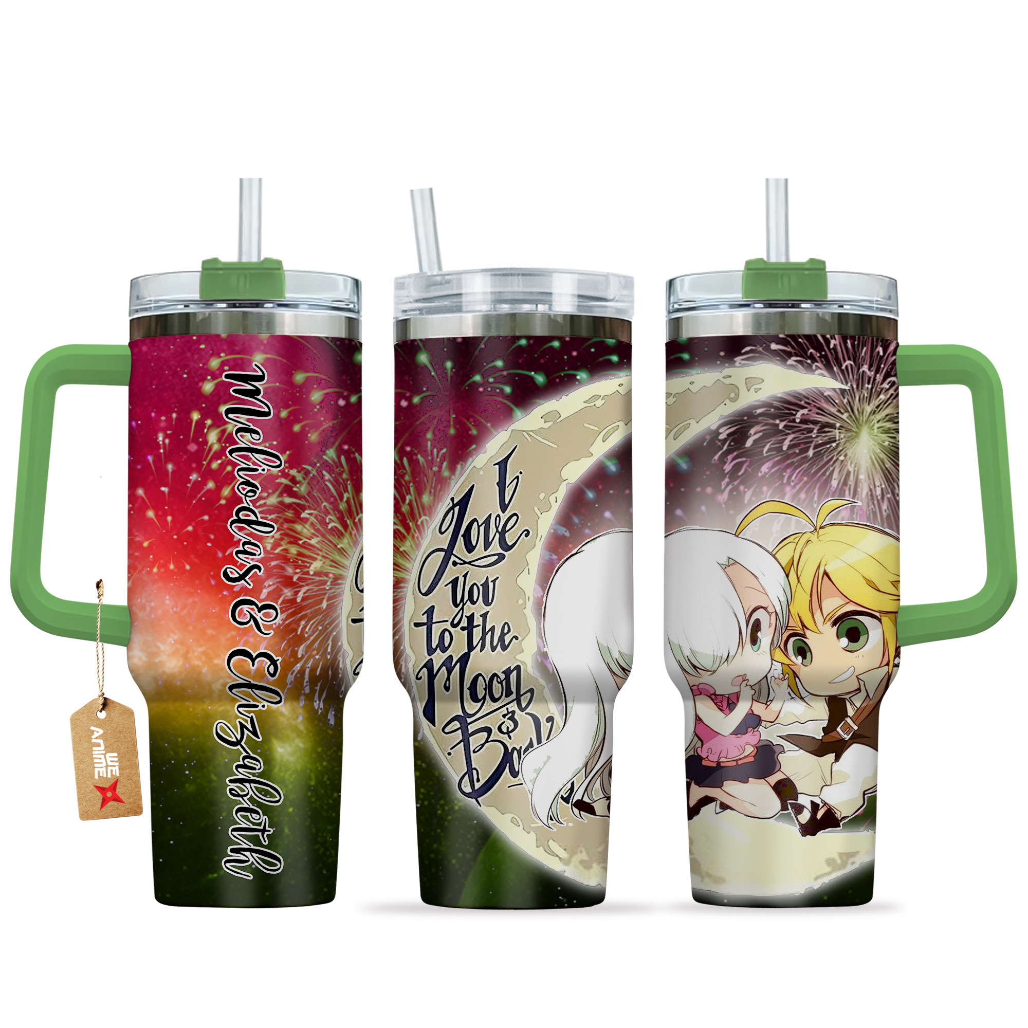 Meliodas & Elizabeth The Seven Deadly Sins Anime Valentine Custom Stanley Cup 40 oz 30 oz Tumbler With HandleTVC2301134
