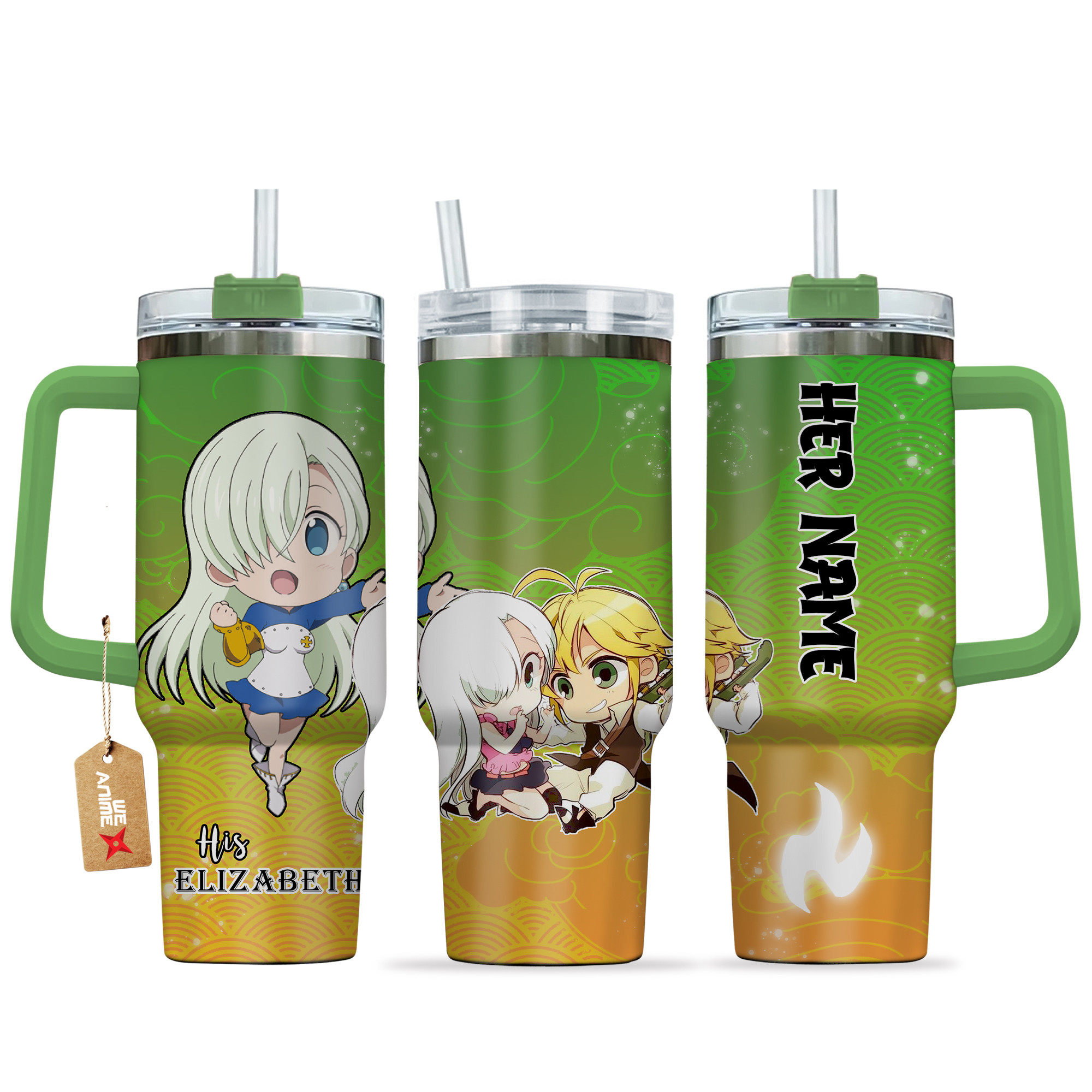 Meliodas & Elizabeth The Seven Deadly Sins Anime Valentine Custom Stanley Cup 40 oz 30 oz Tumbler With HandleTVC2301134