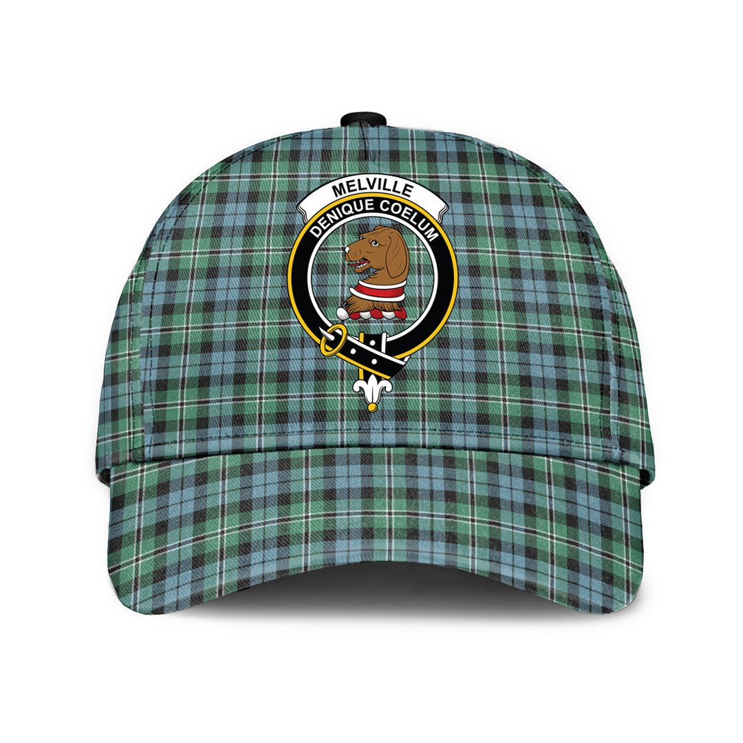 Melville Tartan Baseball Cap, Tartan Plaid Cap with Family Crest K23 Trucker Hats Custom Hats Gifts For Men & Women