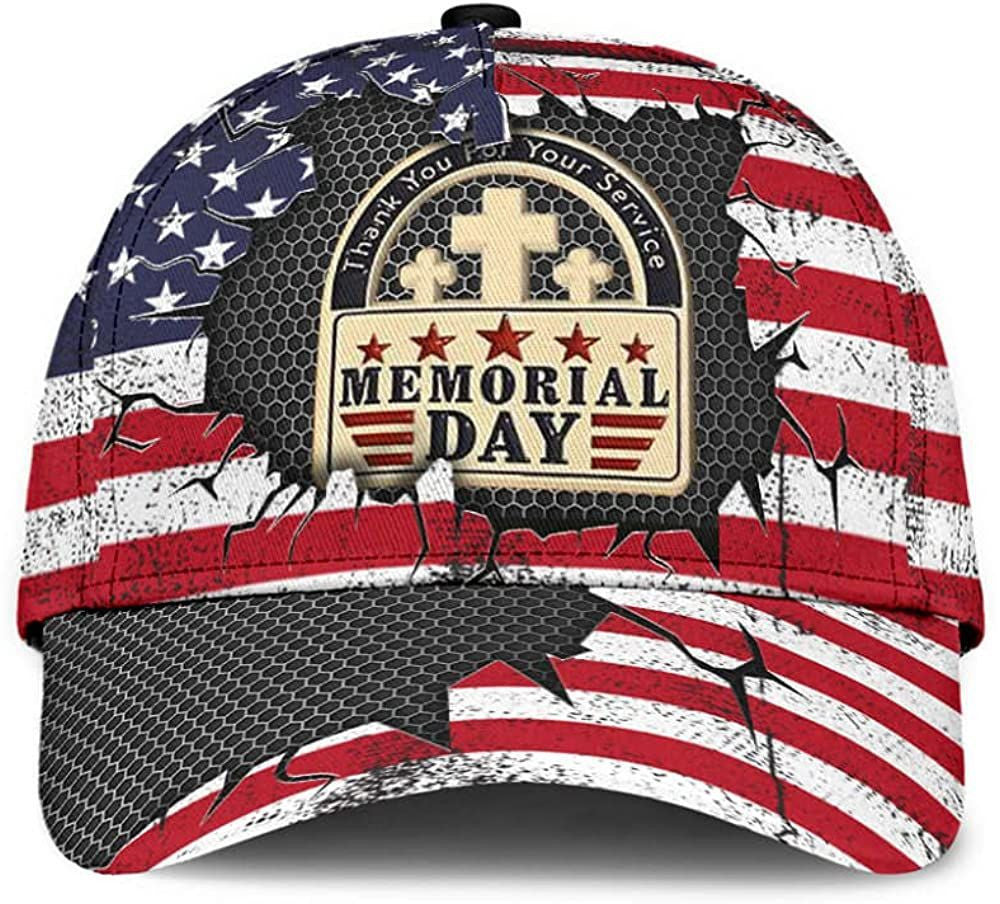 Memorial Day American Flag Beautiful Cap 3D Printed Unisex Hat Classic Cap Trucker Hats Custom Hats Gifts For Men & Women