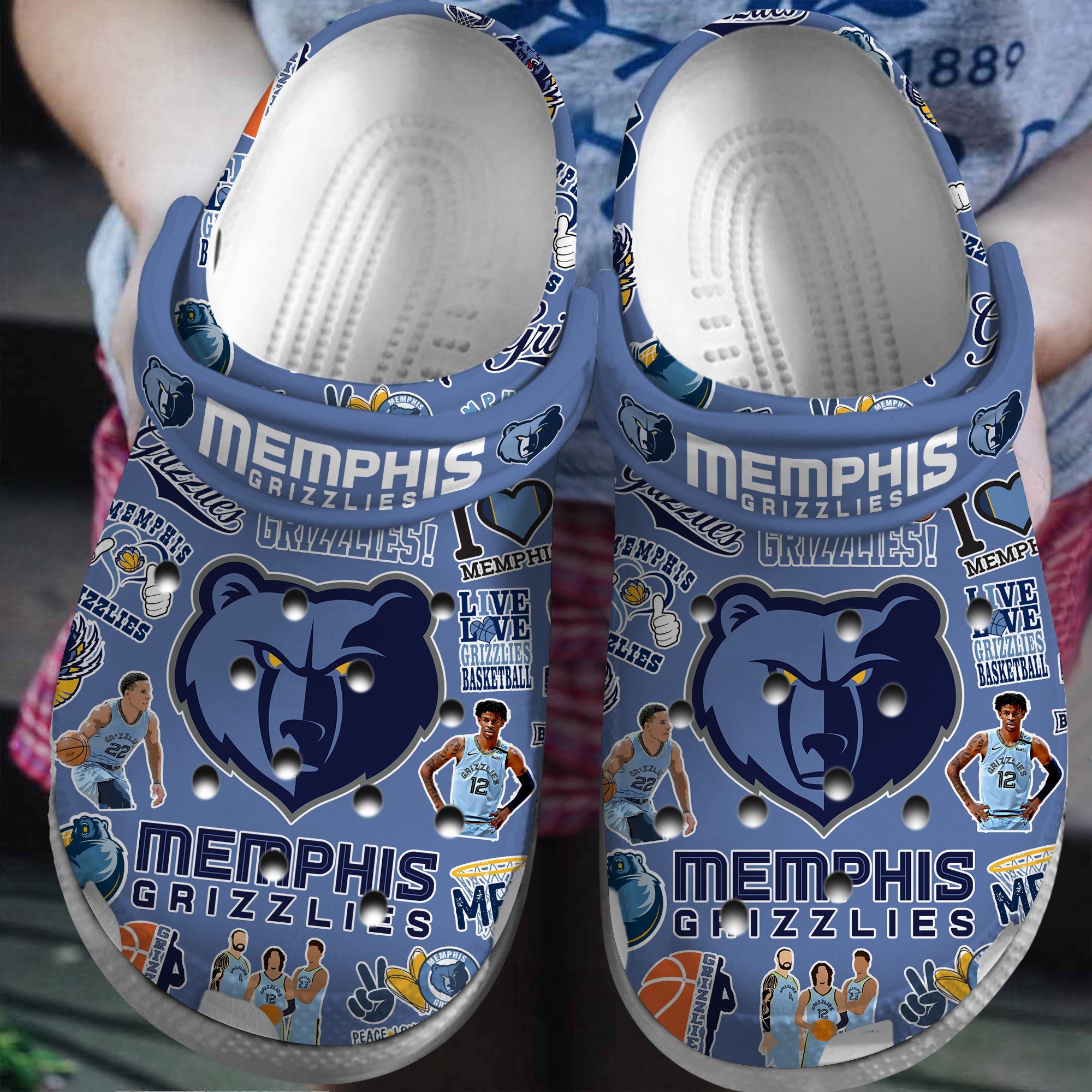 Memphis Grizzlies NBA Basketball Sport Crocs Crocband Clogs Shoes Comfortable For Men Women and Kids