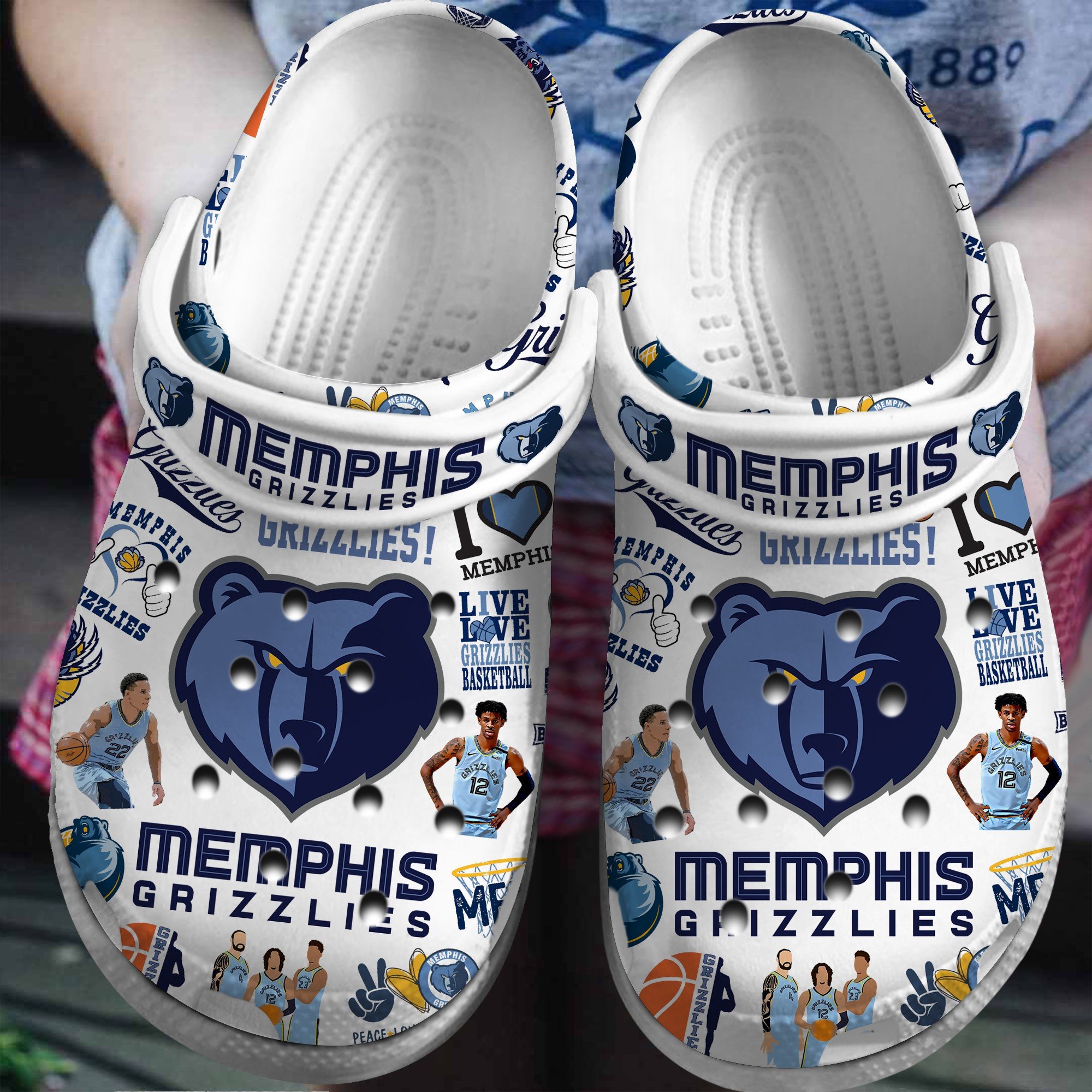 Memphis Grizzlies NBA Basketball Sport Crocs Crocband Clogs Shoes Comfortable For Men Women and Kids
