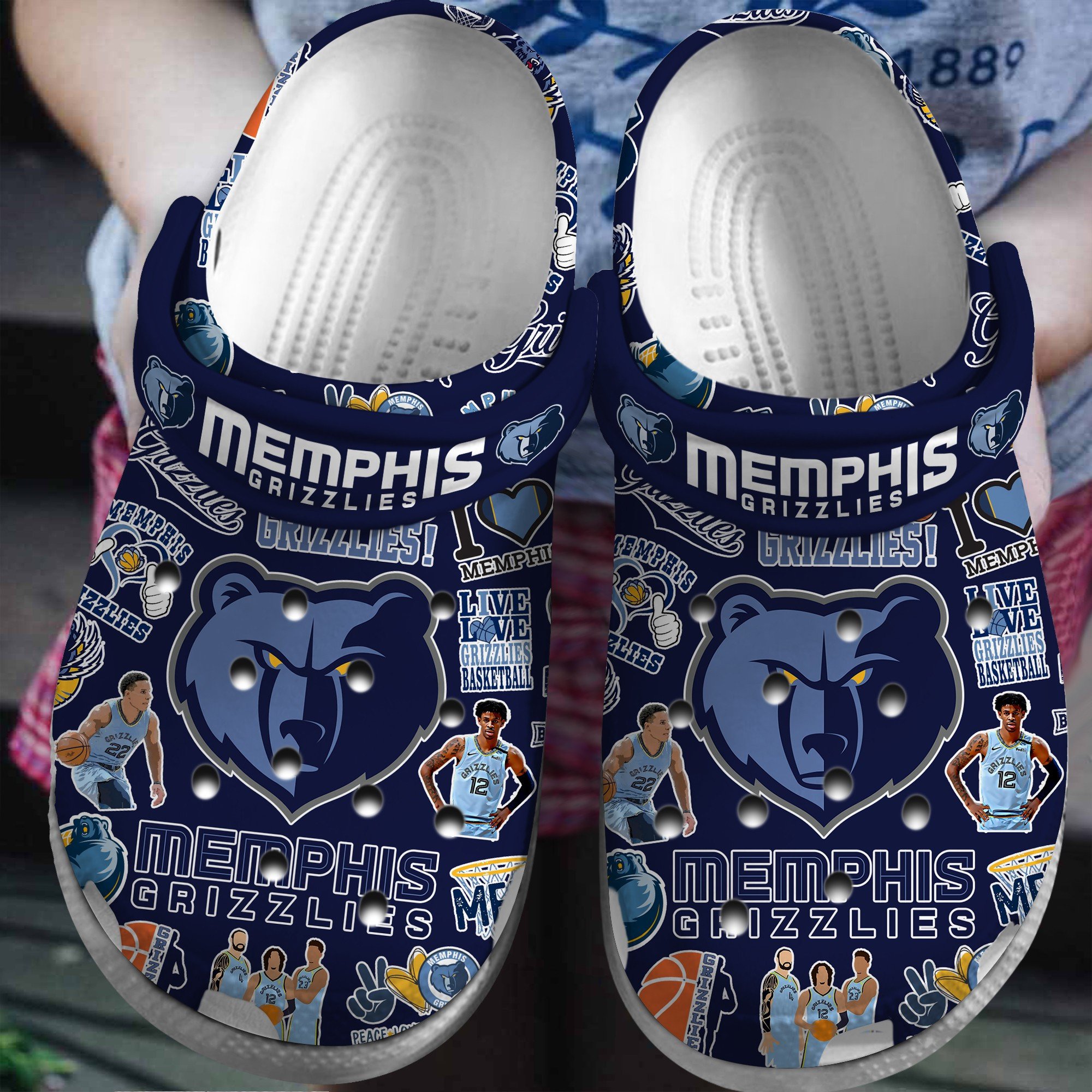 Memphis Grizzlies NBA Basketball Sport Crocs Crocband Clogs Shoes Comfortable For Men Women and Kids