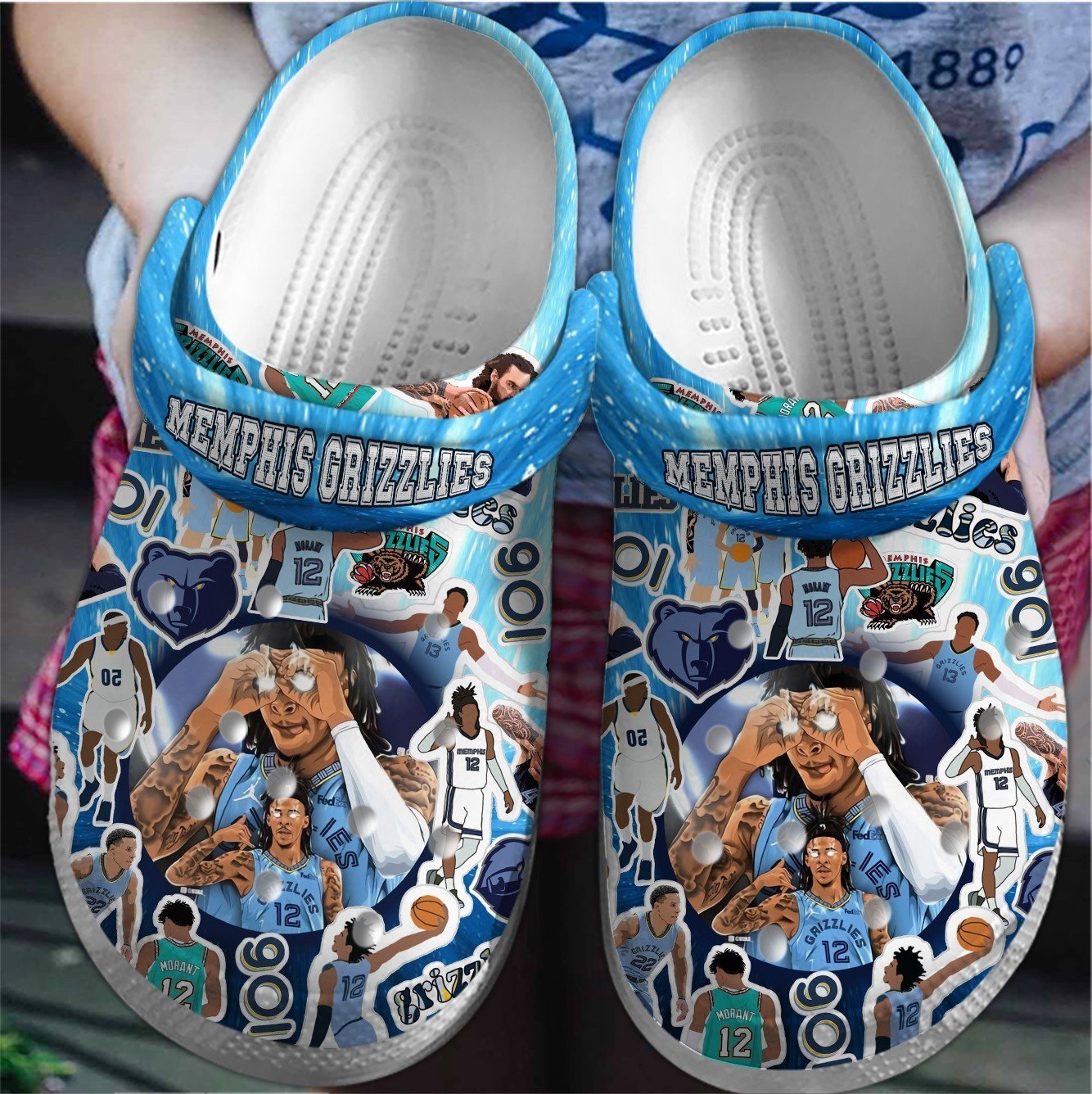 Memphis Grizzlies NBA Sport Crocs Crocband Clogs Shoes Comfortable For Men Women and Kids