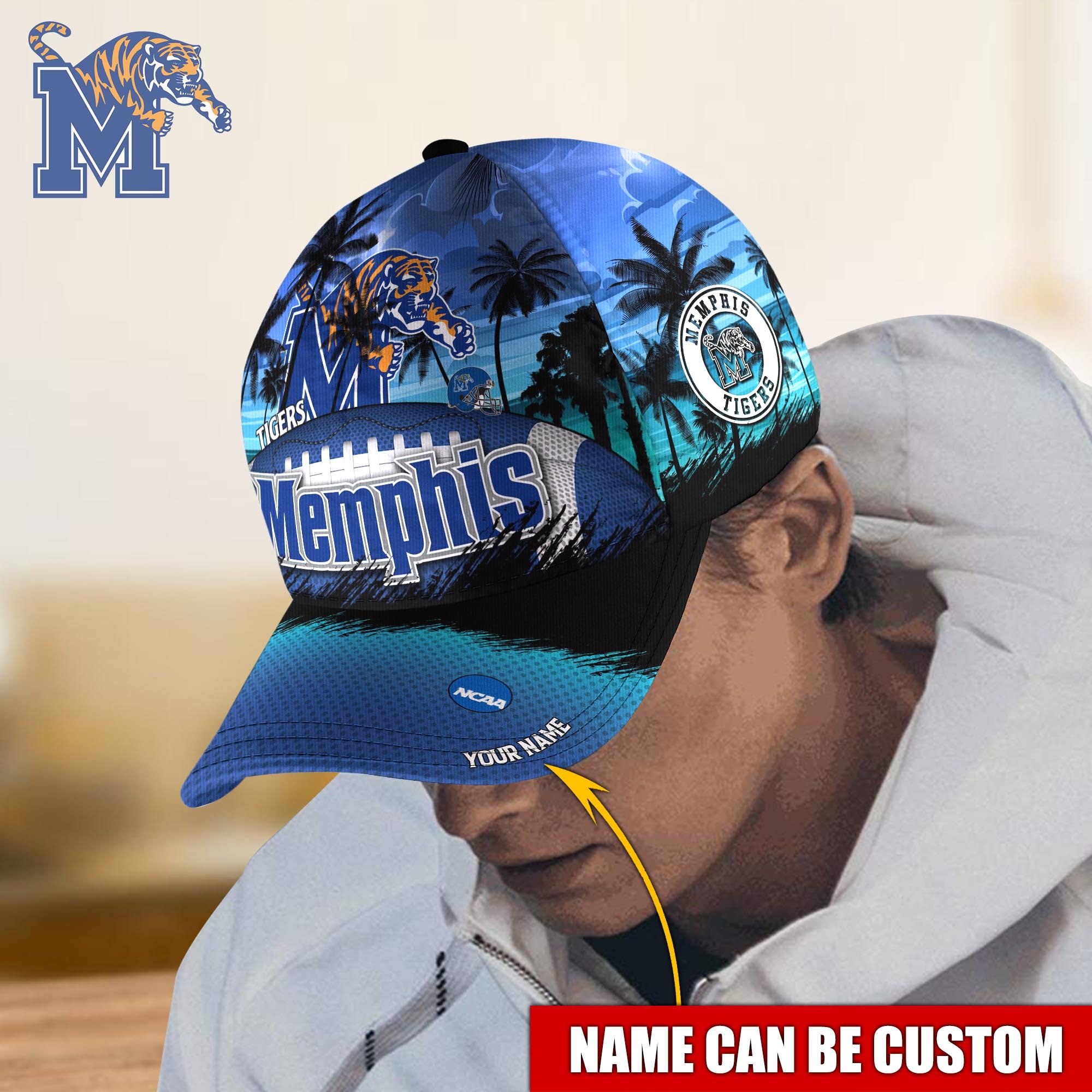 Memphis Tigers Custom Name Classic Caps Trucker Hats Custom Hats Gifts For Men & Women