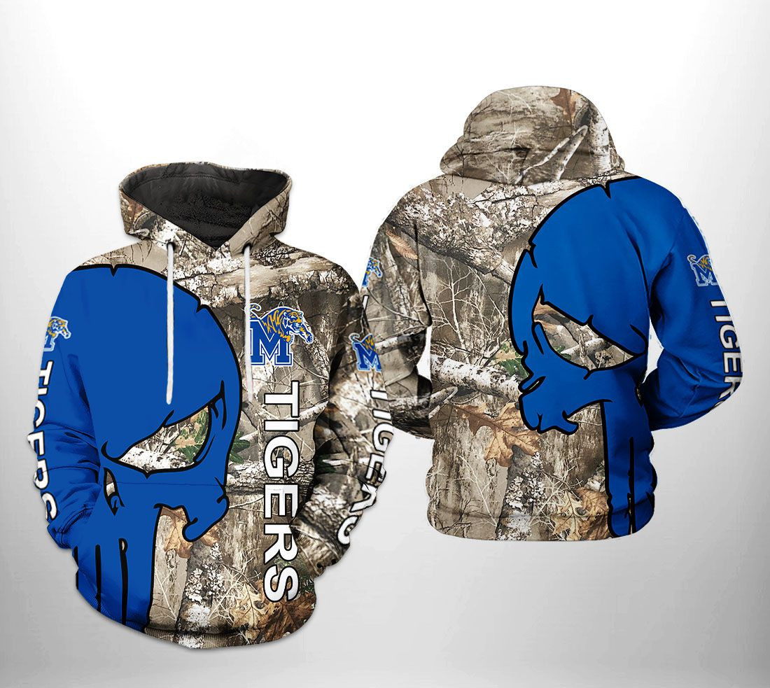Memphis Tigers NCAA Camo Veteran Hunting 3D All Over Print Hoodie, Zip Hoodie