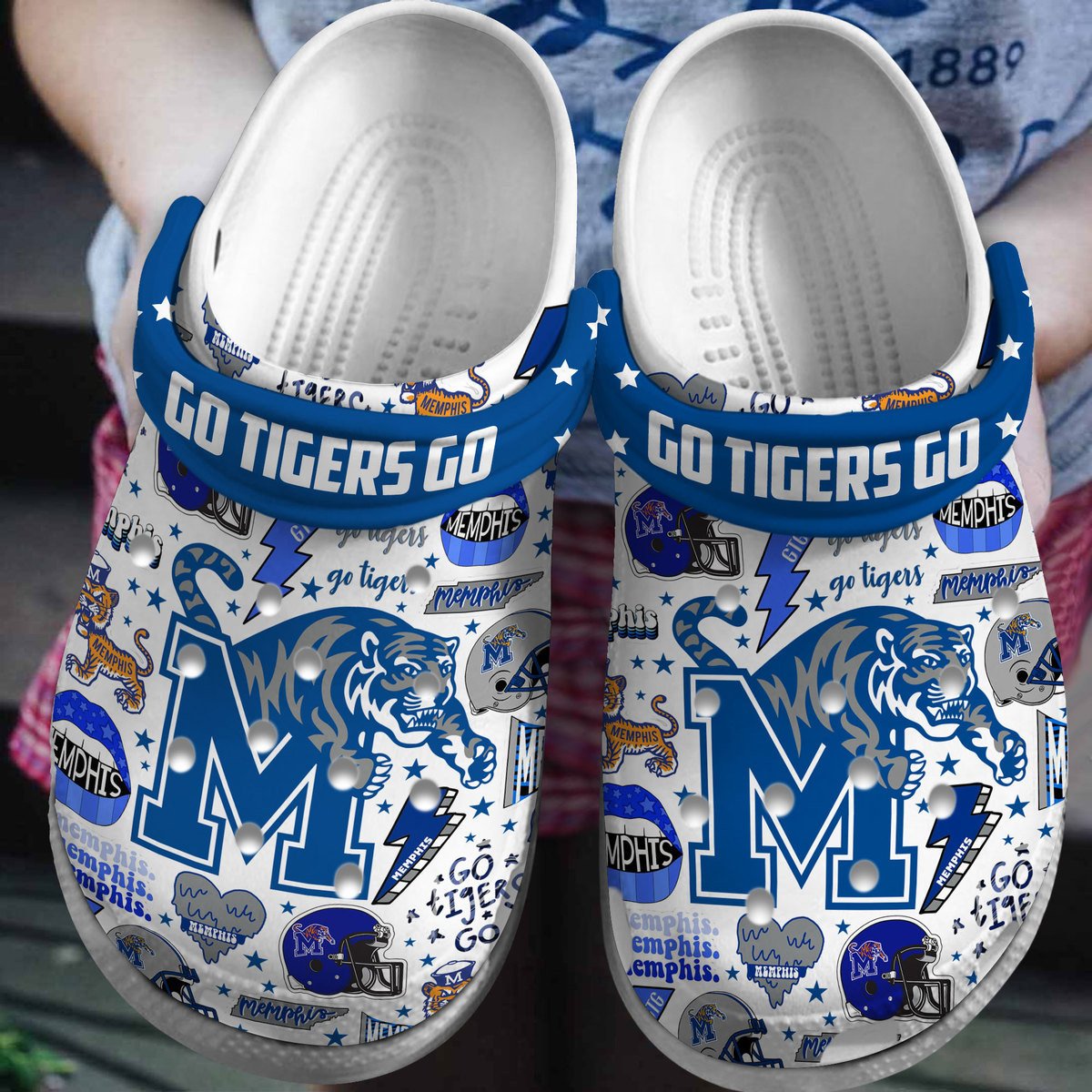 Memphis Tigers NCAA Sport Crocs Crocband Clogs Shoes Comfortable For Men Women and Kids