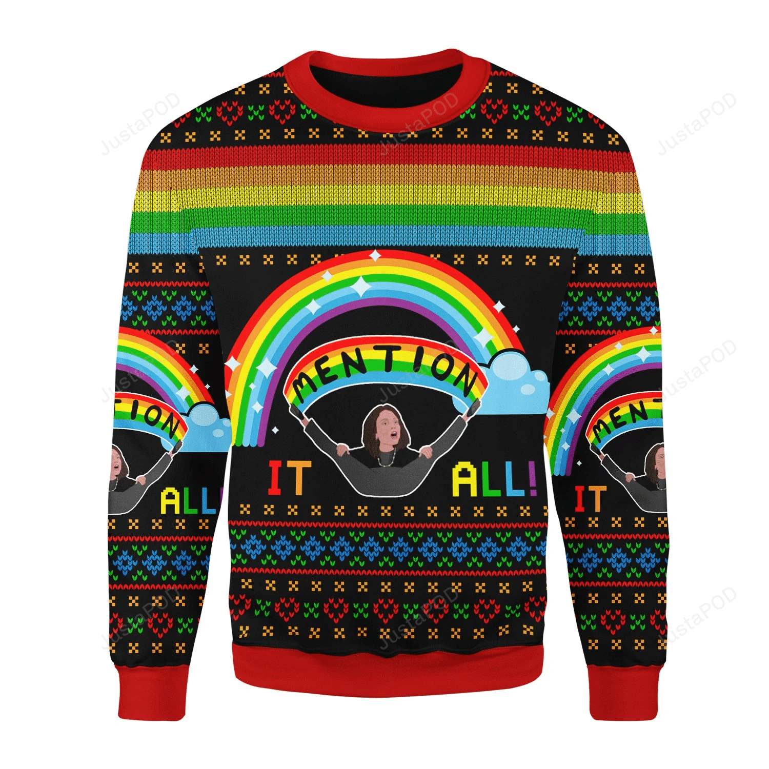 Mention It All Ugly Christmas Sweater Adult 3D Funny Matching for family