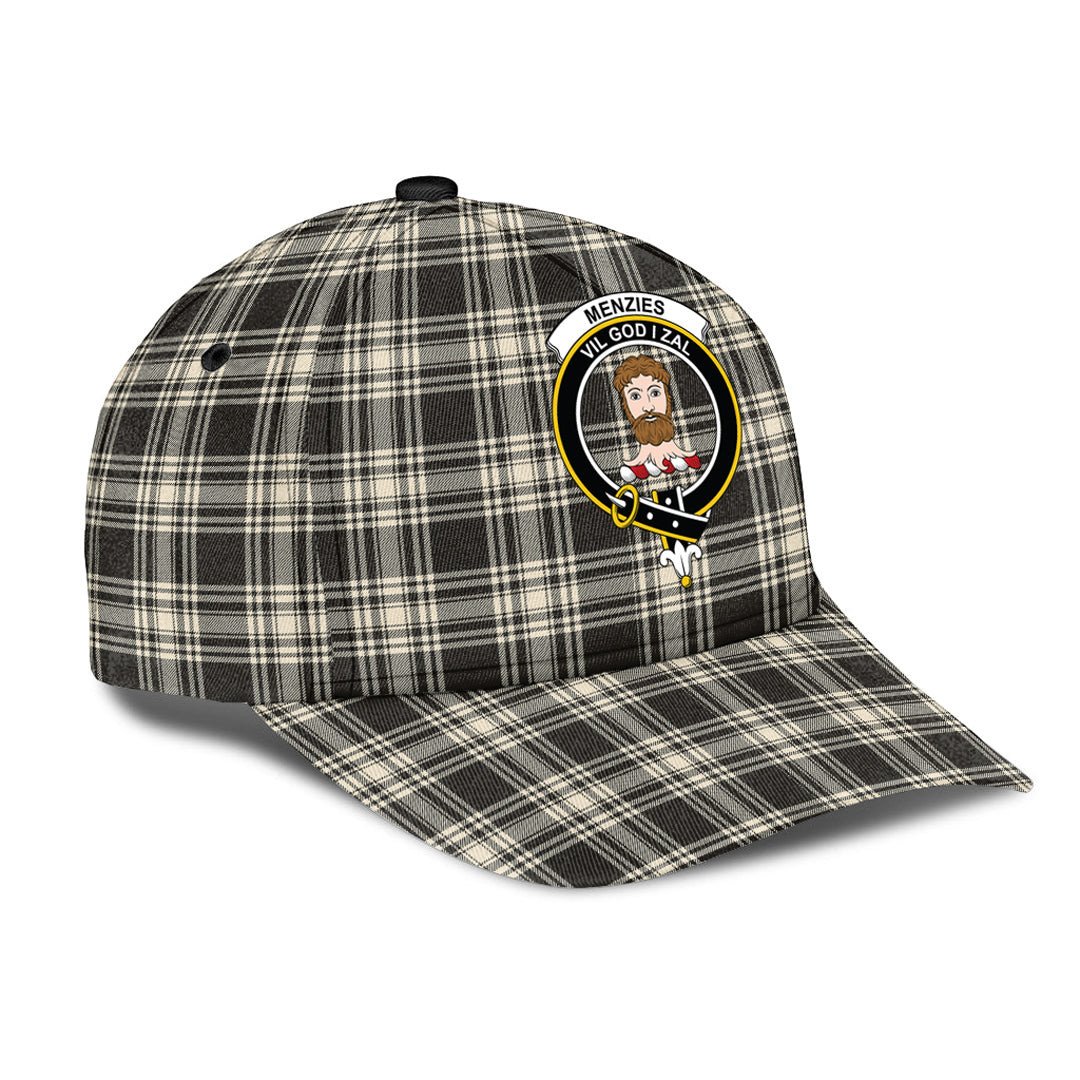 Menzies Black White Ancient Tartan Baseball Cap, Tartan Plaid Cap with Family Crest K23 Trucker Hats Custom Hats Gifts For Men & Women