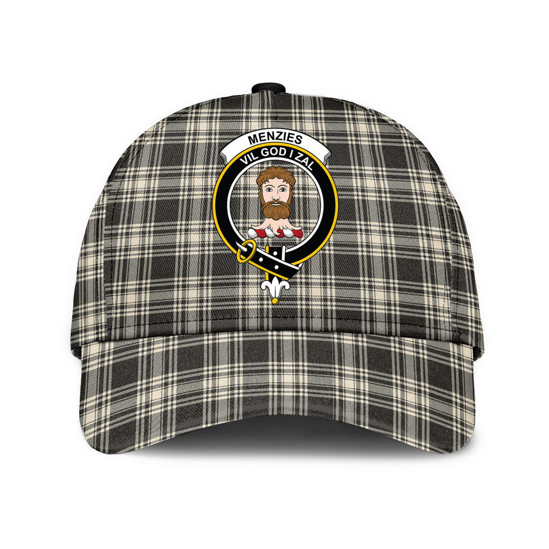 Menzies Black White Ancient Tartan Baseball Cap, Tartan Plaid Cap with Family Crest K23 Trucker Hats Custom Hats Gifts For Men & Women