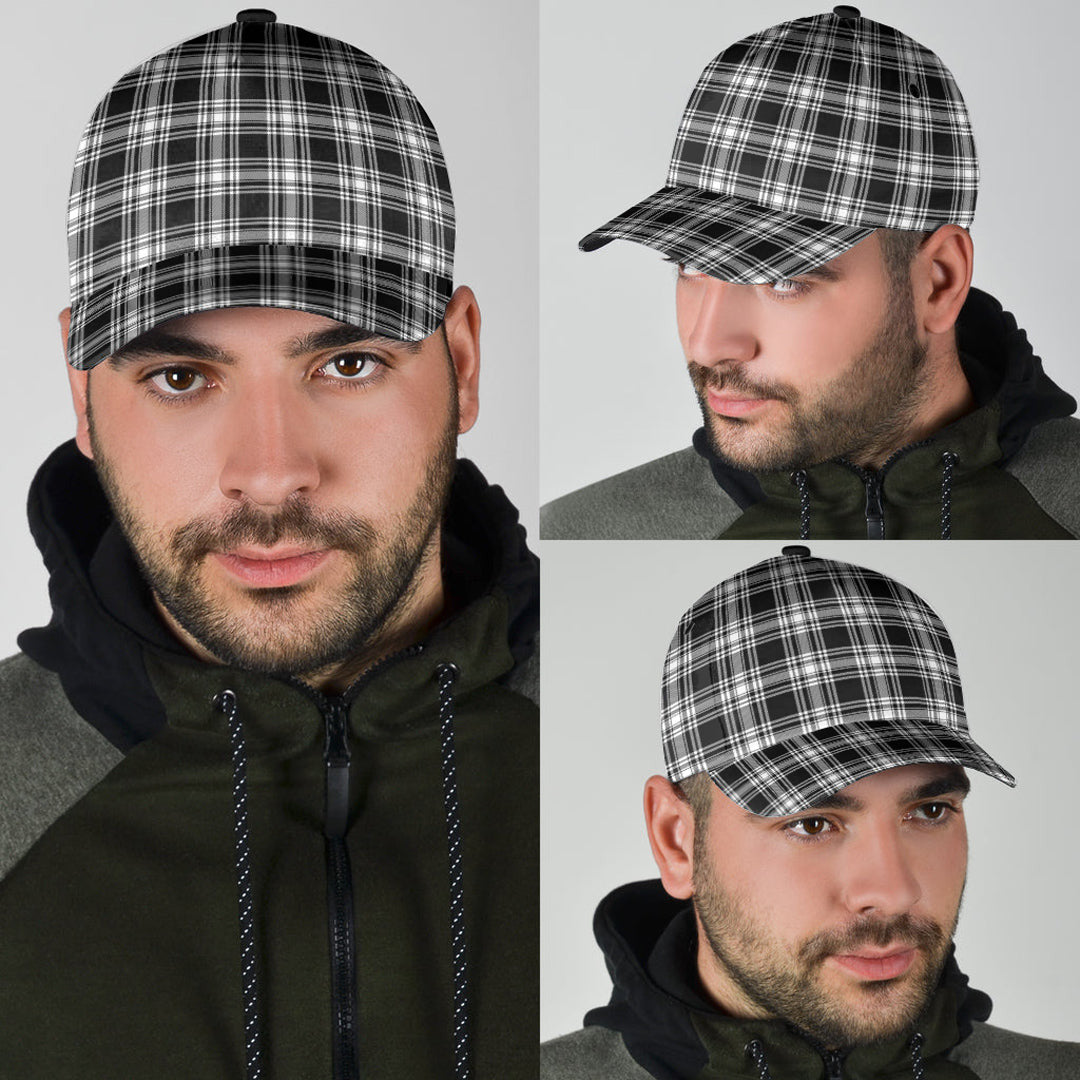 Menzies Black White Modern Tartan Baseball Cap K23 Trucker Hats Custom Hats Gifts For Men & Women