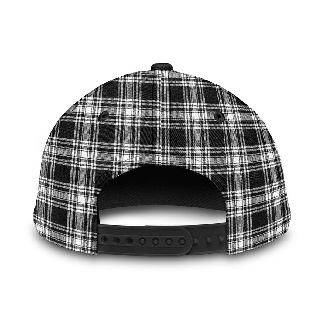 Menzies Black White Modern Tartan Baseball Cap K23 Trucker Hats Custom Hats Gifts For Men & Women