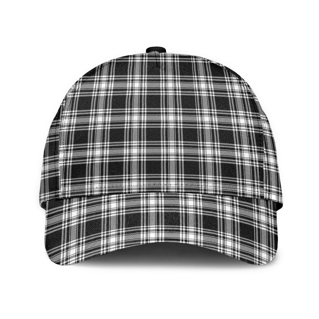 Menzies Black White Modern Tartan Baseball Cap K23 Trucker Hats Custom Hats Gifts For Men & Women