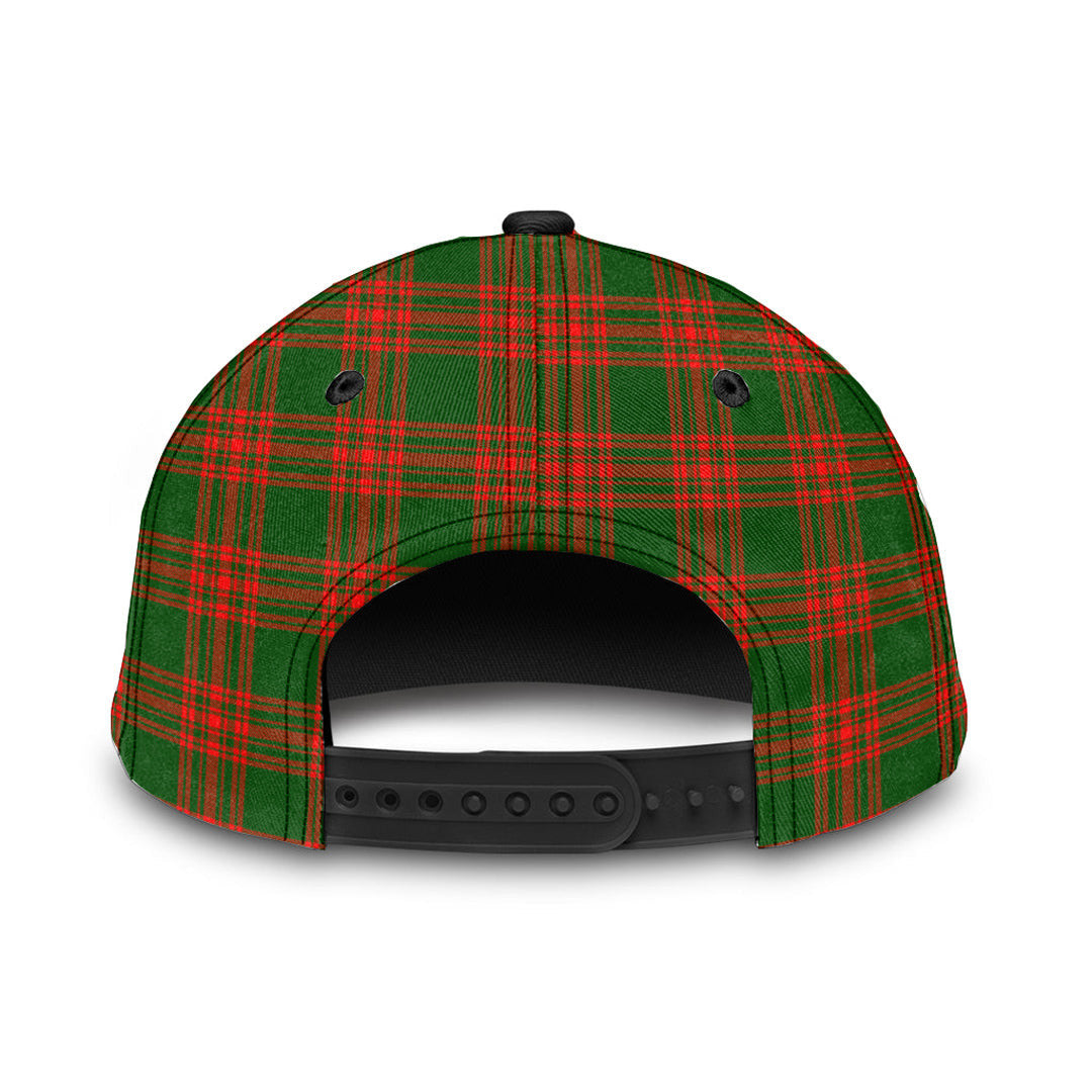 Menzies Green Modern Tartan Baseball Cap, Tartan Plaid Cap with Family Crest K23 Trucker Hats Custom Hats Gifts For Men & Women