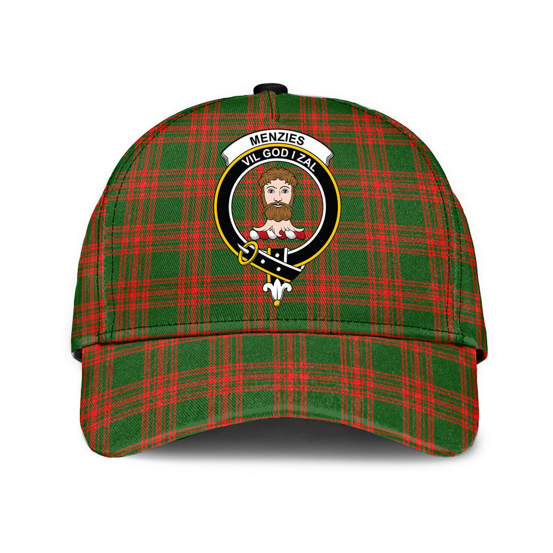 Menzies Green Modern Tartan Baseball Cap, Tartan Plaid Cap with Family Crest K23 Trucker Hats Custom Hats Gifts For Men & Women