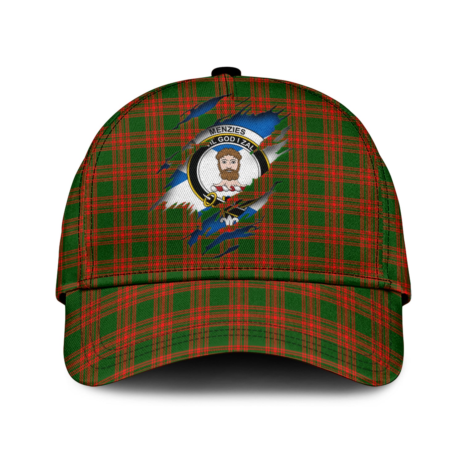 Menzies Green Modern Tartan Plaid Cap, Family Crest In Me Style Tartan Baseball Cap TS23 Trucker Hats Custom Hats Gifts For Men & Women