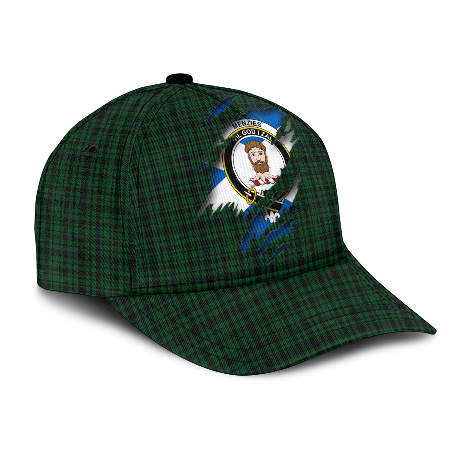 Menzies Green Tartan Plaid Cap, Family Crest In Me Style Tartan Baseball Cap TS23 Trucker Hats Custom Hats Gifts For Men & Women