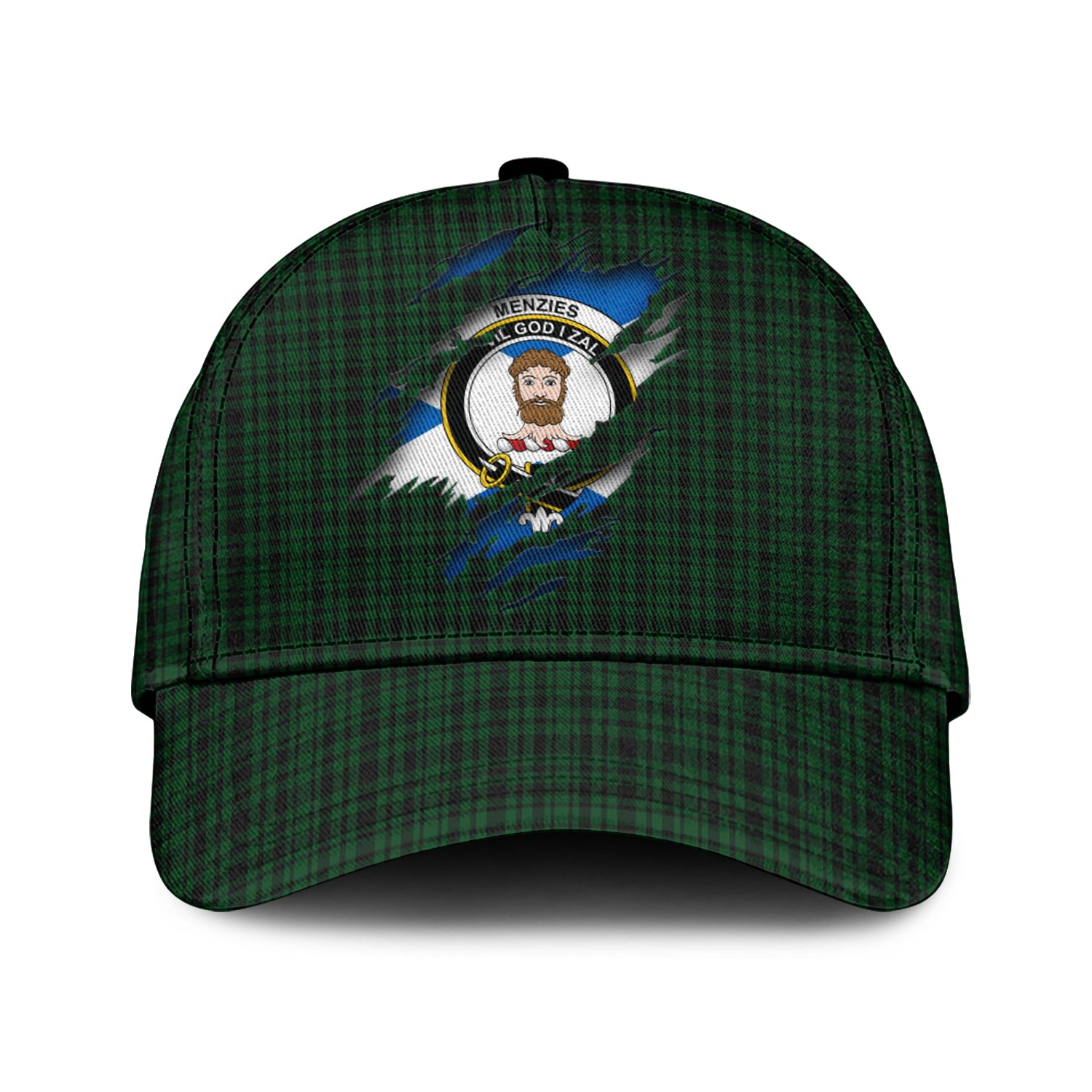 Menzies Green Tartan Plaid Cap, Family Crest In Me Style Tartan Baseball Cap TS23 Trucker Hats Custom Hats Gifts For Men & Women
