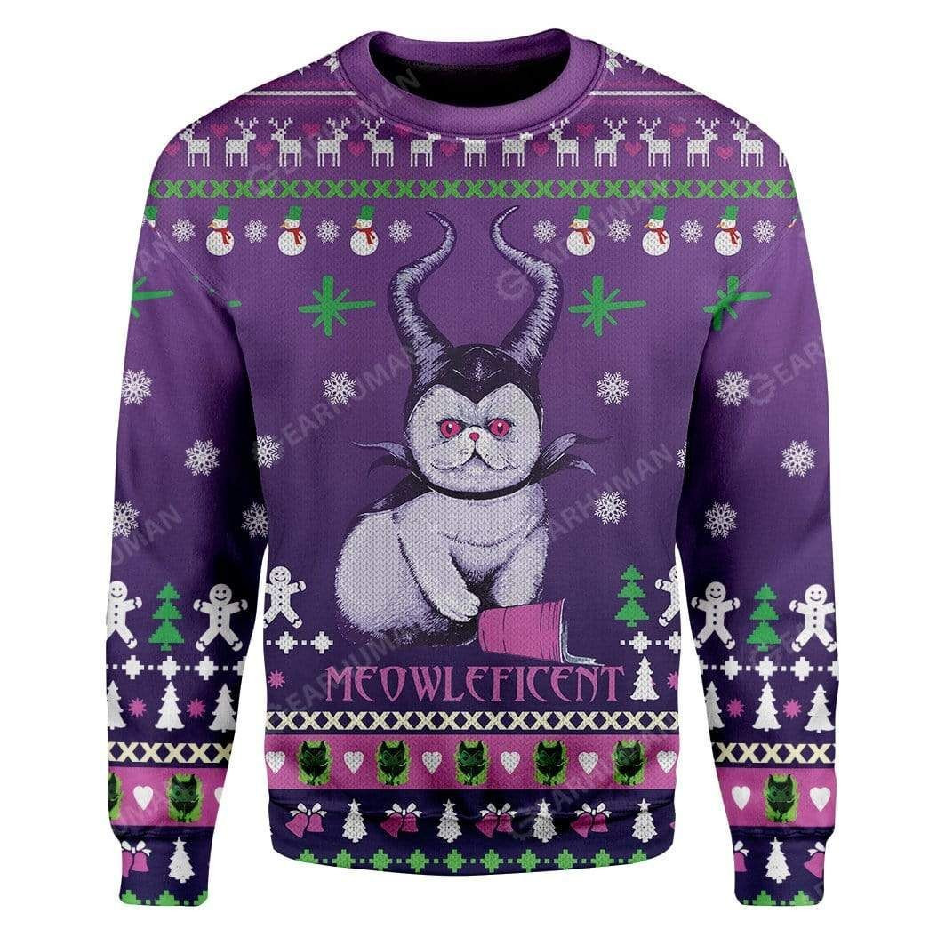 Meowleficent For Unisex Ugly Christmas Sweater Adult 3D Funny Matching for family