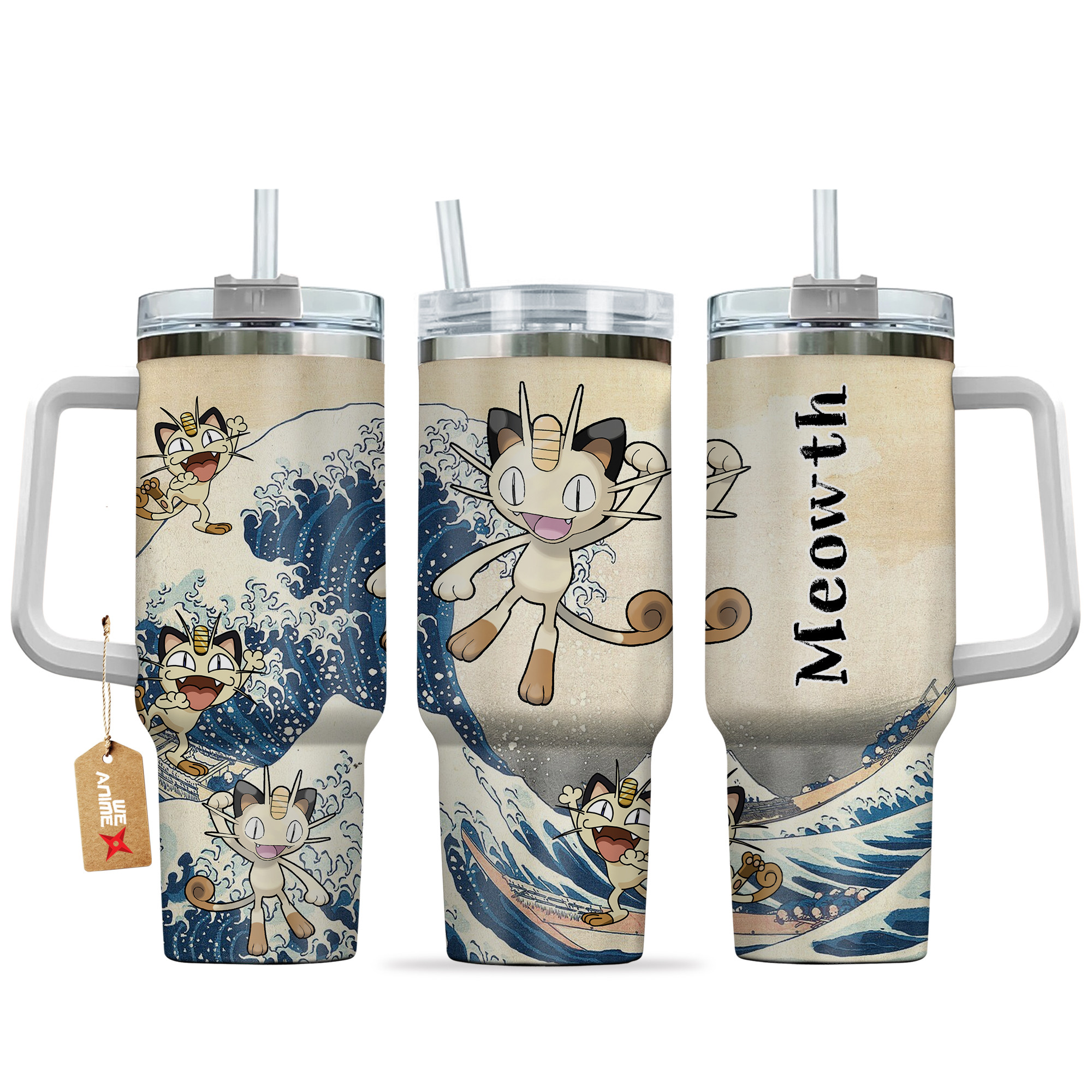 Meowth Pokemon Anime Custom Stanley Cup 40 oz 30 oz Tumbler With HandleTVC2301138
