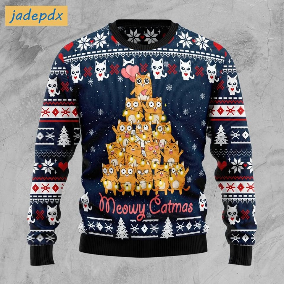 Meowy Catmas Christmas Tree Ugly Sweater